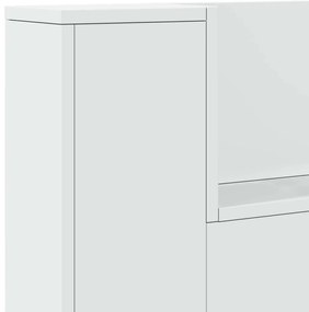 Fejtámla LED -es lámpákkal Fehér 200 x 16,5 x 103,5 cm Faanyag