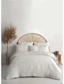 Fehér egyszemélyes renforcé pamut ágyneműhuzat 140x200 cm Waffle Striped – Mila Home Luxury