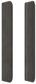 sötétszürke bársony fejtámla szárnyakkal 93x16x118/128 cm