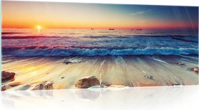 Üvegkép Üvegből Strand naplemente 125x50