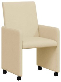 vidaXL Kerekes Étkező Székek 2 pcs Krém 57 x 66 x 94 cm szövet