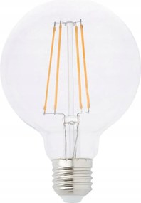 Faro Globe Led izzó, E27, 4W, 2700K, G95, átlátszó, 470 lm, retró dizájn