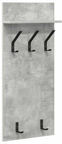 Fali Kabáthorog polcokkal Beton szürke 90 x 40 x 10 cm Faanyag