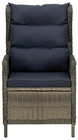 vidaXL barna dönthető háttámlás polyrattan kerti szék párnákkal