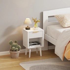 Éjjeliszekrény, fehér, TOBI