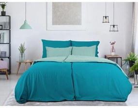B.E.S. Petrovice Pamut ágynemű Double face türkiz/olajzöld