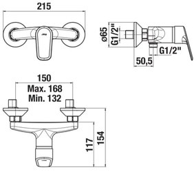 JIKA H3312E70044001 - TALAS zuhanycsaptelep, fényes króm kivitel