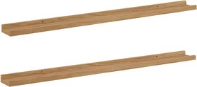 vidaXL Falpolc polcokkal tárolóval 2 pcs Barna 100 x 9 x 3 cm Faanyag