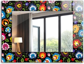 Falra akasztható üvegkeretes tükör XXL 80x60 cm Színes Népi Minták