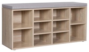 Pad szürke ülőkével és cipőtárolóval WESO SONOMA 104x30 cm