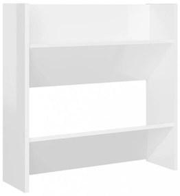4 db magasfényű fehér szerelt fa fali cipősszekrény 60x18x60 cm