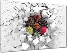 Vászonkép 90x60 Fűszertartó tálak gyógynövények