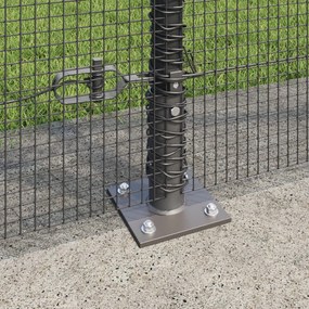Hegesztett Drótkerítés 7 Flangás Oszloppal Szürke 1.4x10 m Acél