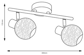 Spotlámpa DEX 2xE14/10W/230V bézs/krém