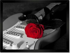 Poszterek keretben 40x30 Elektromos gitár rózsával