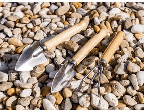 Kerti szerszámok, 3 db-os szett, természetes fa/ezüst, VERDE