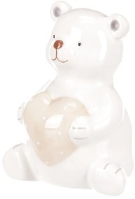 Maci szívvel a kezében karácsonyi dekoráció, 10 cm