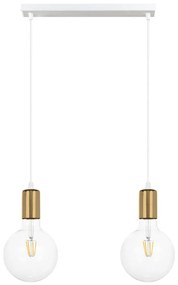 Csillár zsinóron MIROS 2xE27/60W/230V fehér/arany