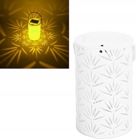 Lámpa kis dekoratív fehér lampion áttört levelek