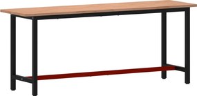 vidaXL tömör bükkfa és fém munkaasztallap 200x55x81,5 cm