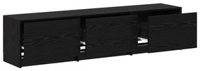 TV szekrény LED Fekete Tölgy 162.5x34x40 cm Szerelt Fa