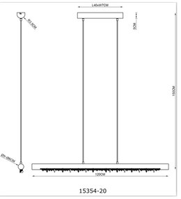 Globo 15354-20-LED Dimmelhető kábeles csillár FELICITAS LED/25W/230V bézs