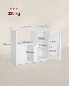 Konyhai tárolószekrény, 3 ajtóval, felhőfehér színben