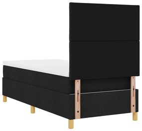 Box Spring Ágy matraccal &amp; LED Fekete 90x200 cm Szövet