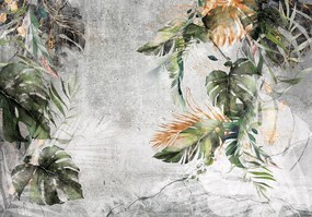 Fotótapéta 3D hatás Levelek pálma virágok 416 x 254