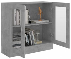 betonszürke szerelt fa vitrinszekrény 82,5 x 30,5 x 80 cm
