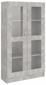 betonszürke szerelt fa vitrinszekrény 82,5 x 30,5 x 150 cm