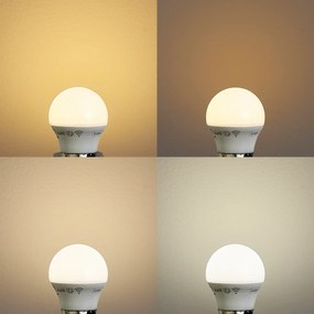 5 darabos intelligens E27 dimmelhető LED izzókészlet P45 Opál 4,9W 470 lm 2200-4000K