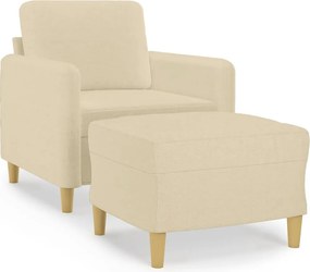 vidaXL krémszínű szövet kanapéfotel lábtartóval 60 cm