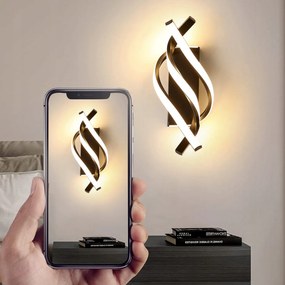Led Fali Lámpa Fekete Modern Kreatív 6000K 22W szabályozható