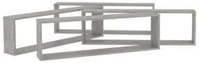 4 db betonszürke szerelt fa fali polc 100 x 15 x 30 cm