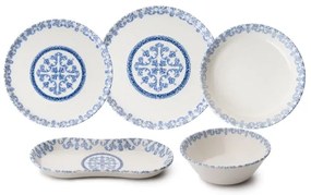 27 darabos étkészlet fehér/kék/porcelán