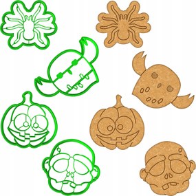 4x Formák Lyukasztók Mézeskalács kiszúrók Halloween 4db-os szett