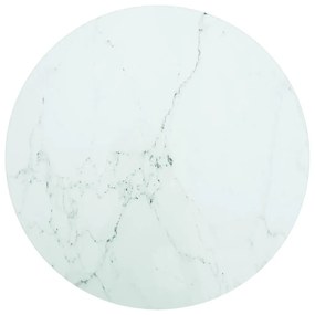 fehér edzett üveg asztallap márványdizájnnal Ø50 x 0,8 cm