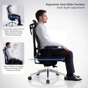 Ergonomikus irodai szék fekete hálós VECTOR