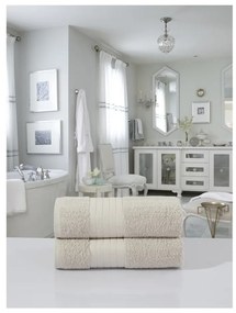 Bézs frottír pamut fürdőlepedő szett 2 db-os 70x140 cm – Good Morning