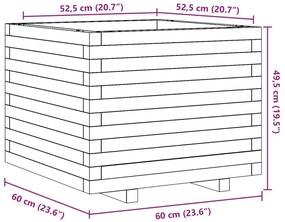 vidaXL tömör fenyőfa kerti virágtartó 60 x 60 x 49,5 cm