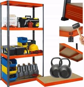 Fém tároló állvány garázs állvány Helios 180x120x35cm 4Px275kg