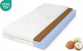 Kemény Kókusz matrac 75X185 fehér habszivacs T35 185x75 H4 Aloe Vera