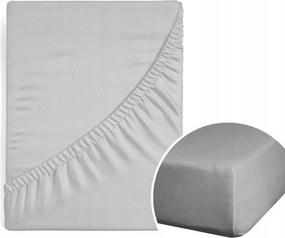 Gumis lepedő 100 x 200 cm Világosszürke puha Hagyományos matracvédő