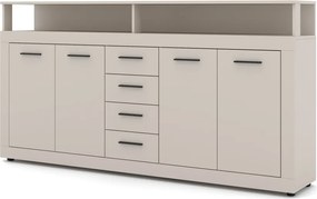 Komód 4 ajtóval és 4 fiókkal kasmír színben – XXL LUNA