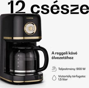 Klarstein Victoria filteres kávéfőző | 1,5 liter | Hőmérséklet-megtartó funkció | 12 csésze