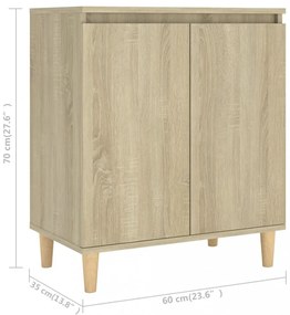 szerelt fa tálalószekrény tömör falábakkal 60x35x70 cm