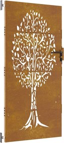 vidaXL famintás corten acél kerti kapu 85x175 cm