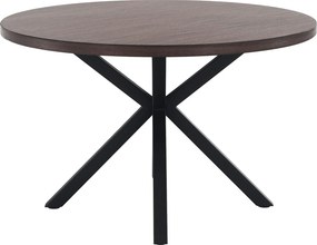 Étkezőasztal, sötét tölgy/fekete, átmérő 120 cm, MEDOR