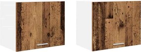 vidaXL Függő szekrény 2 pcs Régi fa és fehér 50 x 31 x 40 cm Faanyag